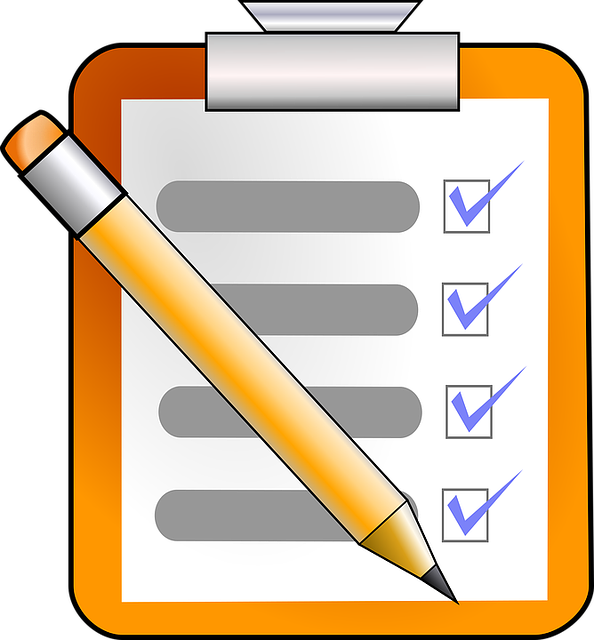 clipboard with checklist and pencil